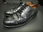 Florsheim Royal Imperial Vintage Black Leather Wingtip Oxford Shoes 9  Men s
