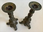 Vtg Baroque Brass Candlestick Holders Pair Taper Candle Silvestri 8 5 