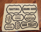 3 Antique Sheets Of Lug Label Under Glass Apothecary Sample Labels Rx Pharmacy