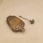 Vintage Antique Silver Agate Snuff Bottle Asian Maybe Very Unique Rare