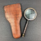 Vintage Brass Magnifying Antique Style Henry Hughes Desk Magnifier With Case