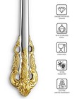 Keawell Luxury 6-piece 18 10 Stainless Steel Seafood Forks  gold Accent 