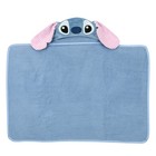 Lambs   Ivy Disney Stitch Luxury Blue Cotton Terry Hooded Baby Bath Towel