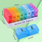 Monthly Pill Organizer Pill Case Box Medicine Holder Container Travel Case Am Pm