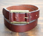 Limited Brown Genuine Leather Solid Brass Buckle 1 1 wide Casual Belt Sz M  e93