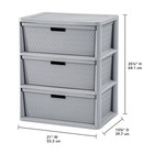 Sterilite Wide 3 Drawer Tower  Plastic Storage Organizer With Removable