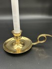 Vintage Solid Brass Chamber Candle Stick Holder With Finger Loop Made In India