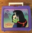 Vintage Disney Mulan Thermos 2pc Lunch Box Kit Plastic Purple Usa  New-