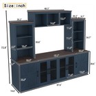 Blue Wall Unit Entertainment Center With Charging Station Usb Storage Tv Stand
