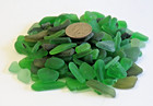 California Sea Beach Glass Surf Tumbled Frosted 1 2 Lb Sm Green Pieces