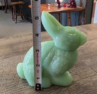 Mosser Glass Jadeite Green Sitting Bunny Rabbit Figurine - 5 5  Tall  Made In   