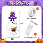 4 Pcs Halloween Windsocks With Led Lights Outdoor Decoration Pumpkin Ghost Skele
