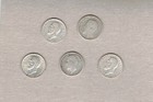 Romania 5 Different Silver 50 Bani Coins 1900 1910 1911 1912 1914