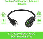 Power Extension Cord 0 5ft 6inch 2 Pack  Short 3 Prong Electric Extension Cable