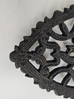 Vintage Black Cast Iron Trivet Ornate Folk Art Style Rustic
