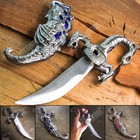 10  Inlay Fantasy Dragon Dagger W  Sheath Blade Knife Collectible Dagger Knife