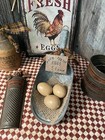 Vtg Primitive Repurposed Farmhouse Kitchen Decor Galvanized Scoop Farm Fresh Egg