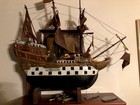 Vintage Wooden Ship Model Hand Made In The Twenty   s With Stand Made In Usa