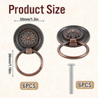 6 Pcs Antique Drawer Pull Ring  Vintage Cabinet Pulls Ring Drawer Pulls Cabinet