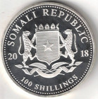 2018 Somali African Wildlife Elephant 100 Shilling Bu 1 Oz  999 Fine Silver Coin