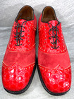 Stylist Metal Spike Size 8 E 9043 Red Faux Alligator Golf Shoes Usa