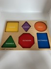 Simplex Wooden Shapes Six Piece Peg Puzzle Made In Holland Vintage Toddler Toy