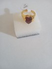 Cz Handmade Red Heart Stone Real Gold Plated On Micro Level Ring Sizes 7   9