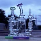 7  Assorted Color Hookah Water Pipe Incycler  Recycler Glass Tobacco Bong