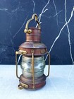 Antique Brass Copper Nautical Maritime Ship Lamp Clark Bros  London Bristol