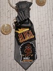 Women   s Black white Geometric Neck Tie    black Excellence Built Different   
