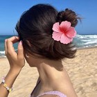 4 Pcs Hawaiian Flower Hair Claw Clips For Women   hair Claw Frosted Hibiscus