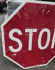 Authentic Vintage 30 x 30  Stop Sign Real Street Road Retired Highway Sign Metal