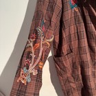 Johnny Was Workshop Medium Embroidered Plaid Boho Lined Blazer Small Flaw