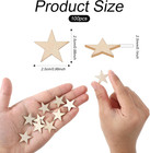 100 Pcs Unfinished Wooden Stars Ornaments 1 Inch Small Wood Color