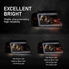 2005-2007 Ford F250 F350 Super Duty Bumper Headlights Clear Lens Chrome Amber