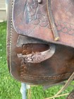 Antique vintage 15  Western Slick Seat Saddle  as-is  For Project   Decor