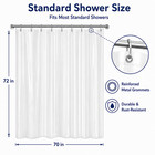 Deluxe Quality Shower Curtain Liner Clear 70 w X 72 l Mildew Resistant Usa Ship