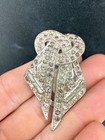 Vintage Silver Tone Rhinestone Dress Clip Lot Read