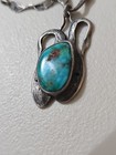 Southwestern Style Necklace And Pendant With Turquoise And Sterling And Swans