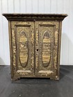 Antique 19th Century 1800s Chinese Qing Jewelry Cabinet Gold Gilt Black Lacquer