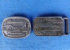 Union 76 Belt Buckles Oil Gas Company Brass   Pewter Vintage Pair Of 2 Collector
