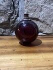 Antique Lightning Rod Glass Ball Swirled Ruby Red Unique Round