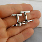 Sterling Silver Irish Claddagh Cuff Links - One Pair  14mm X 26mm