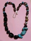 Vintage   Antique   Native American    Handknotted    Multi - Gemstone  Necklace
