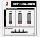 Milwaukee 1 2  Metric Lug Nut Socket Set 3 Pc Impact Duty Shockwave  49-66-7830