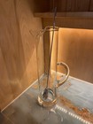 Vtg Mcm Javit Glass Abstract Etched Martini Cocktail Pitcher W spoon  13   42 Oz