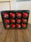 Kurt Adler 12 Days Of Christmas Glass Ornaments Set Red Gold Trim In Box
