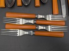 Vtg 13 Pc Butterscotch Bakelite Handle Stainless Steel 1930s Retro - Excellent 