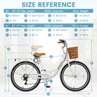 Mooncool Women Bike 7 Speed Bicycle With Basket lock Beach Complete Cruiser Bike