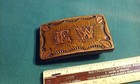 Vintage Initials Letters E W Leather On Metal Belt Buckle Western Style
